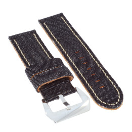 PASEK DO ZEGARKA 24 mm DILOY 390.24.1 CZARNY JEANS