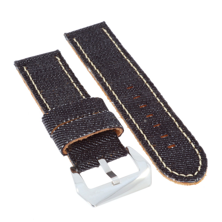 PASEK DO ZEGARKA 24 mm DILOY 390.24.1 CZARNY JEANS