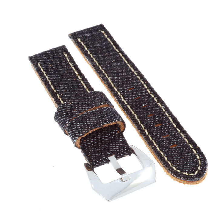 PASEK DO ZEGARKA 18 mm DILOY 390.18.1 CZARNY JEANS