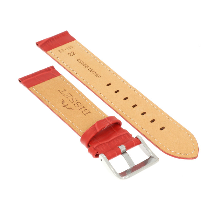 PASEK DO ZEGARKA 22 mm BISSET BS153.22.6 CZERWONY