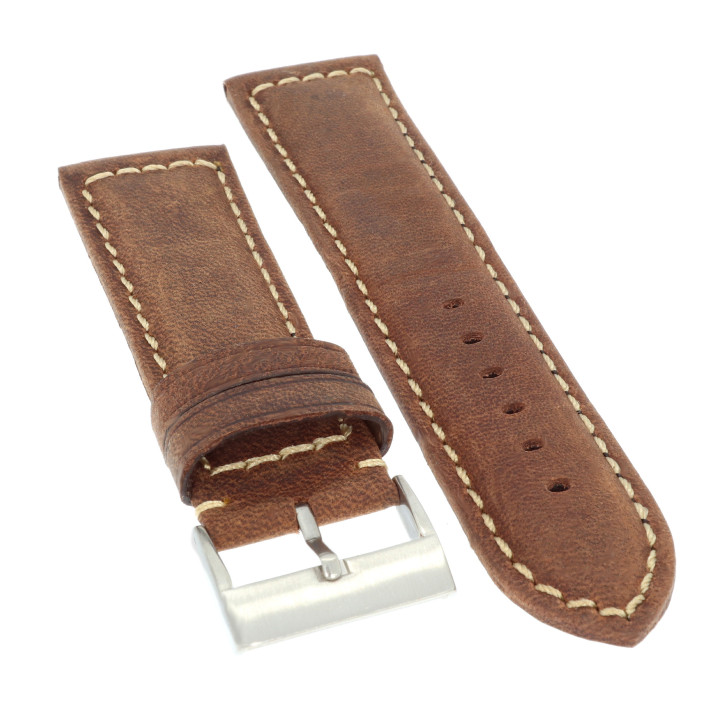 PASEK DO ZEGARKA 24 mm DILOY 396.24.2 BRĄZOWY