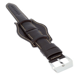 PASEK DO ZEGARKA Z PODKŁADKĄ 24 mm DILOY 386.24.2 BRĄZOWY