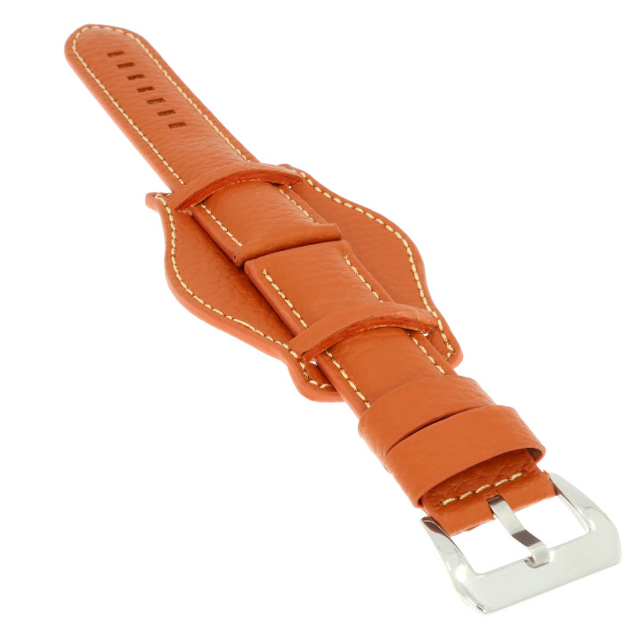 PASEK DO ZEGARKA Z PODKŁADKĄ 22 mm DILOY 386.22.3 BRĄZOWY
