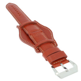 PASEK DO ZEGARKA Z PODKŁADKĄ 24 mm DILOY 386.24.8 BRĄZOWY