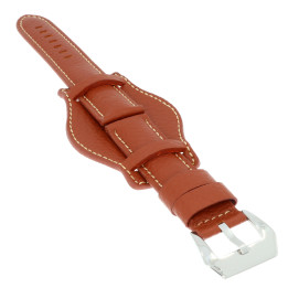 PASEK DO ZEGARKA Z PODKŁADKĄ 20 mm DILOY 386.20.8 BRĄZOWY