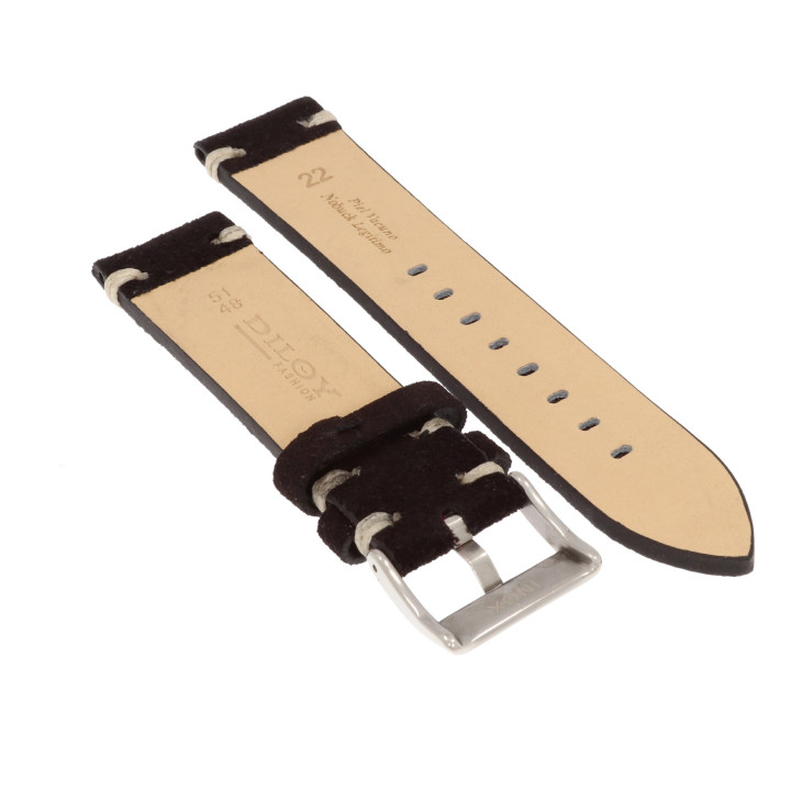 PASEK DO ZEGARKA 22 mm DILOY 417.22.1 NUBUK CZARNY