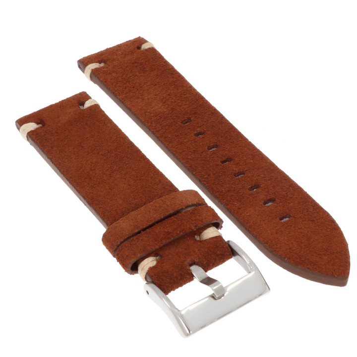 PASEK DO ZEGARKA 24 mm DILOY 417.24.2 NUBUK BRĄZOWY