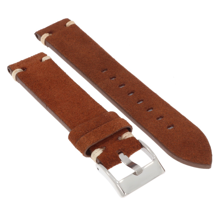 PASEK DO ZEGARKA 20 mm DILOY 417.20.2 NUBUK BRĄZOWY