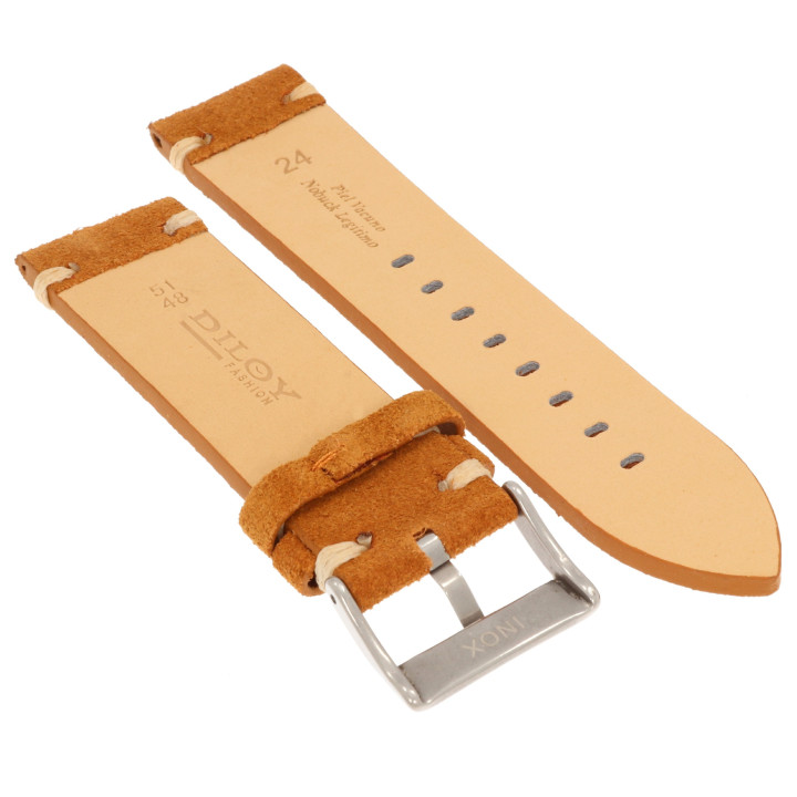 PASEK DO ZEGARKA 24 mm DILOY 417.24.3 NUBUK BRĄZOWY
