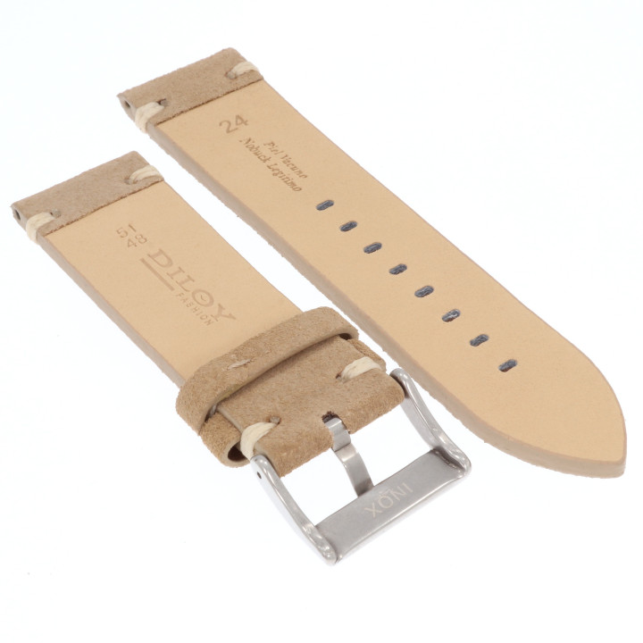 PASEK DO ZEGARKA 24 mm DILOY 417.24.23 NUBUK BEŻOWY