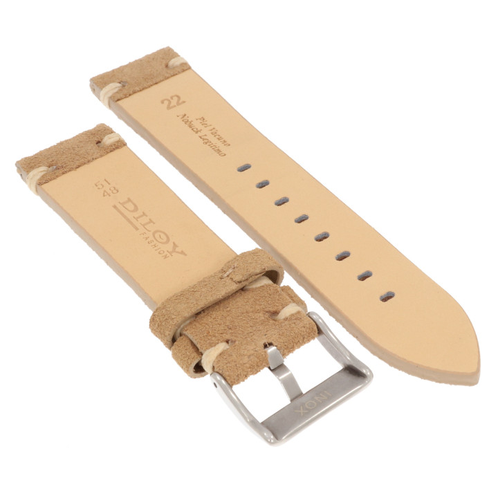 PASEK DO ZEGARKA 22 mm DILOY 417.22.23 NUBUK BEŻOWY
