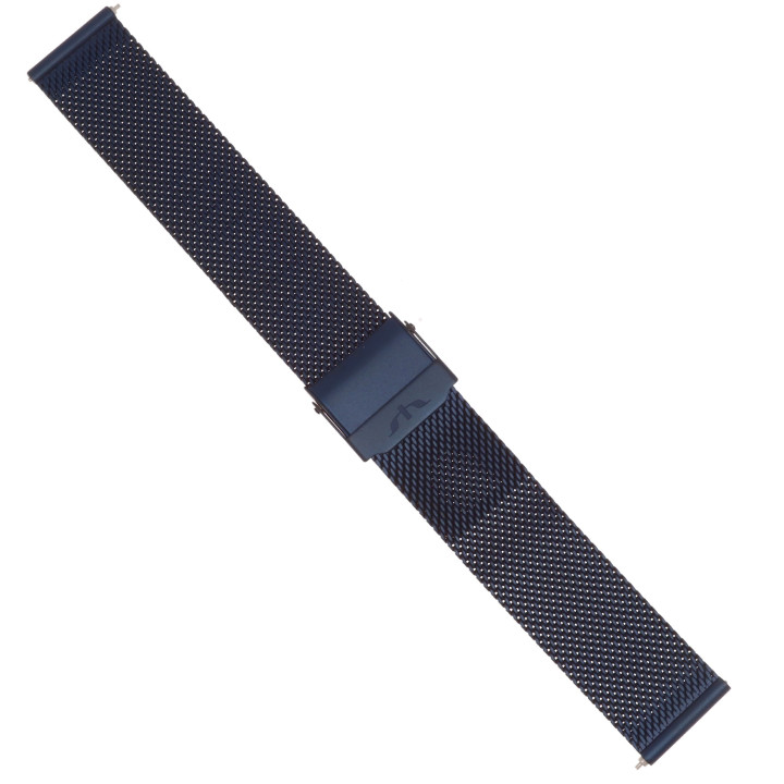 BRANSOLETA MESCH SIATKOWA 18 mm BISSET  BM-101 GRANATOWA MATOWA