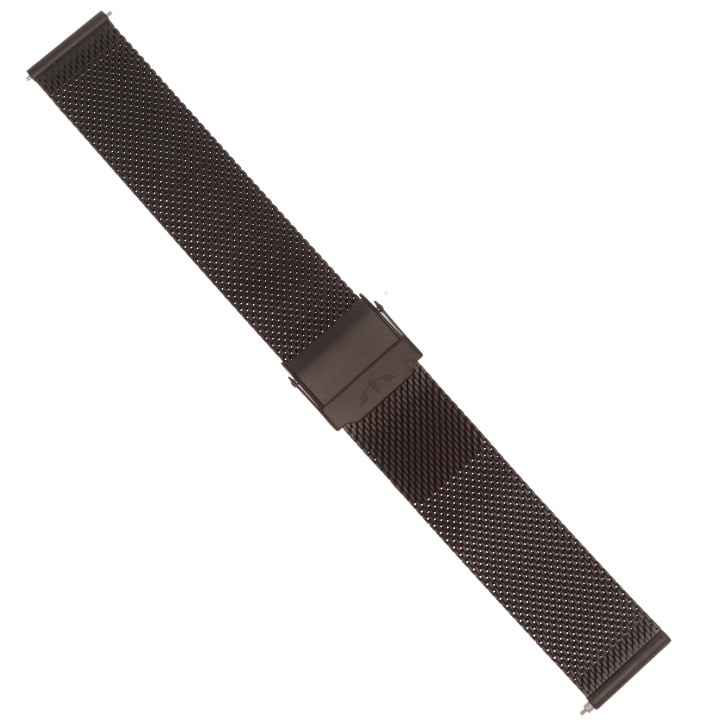 BRANSOLETA MESCH SIATKOWA 18 mm BISSET  BM-101 CZARNA