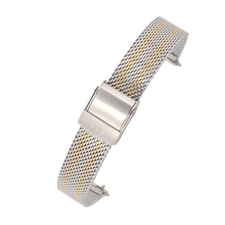 BRANSOLETA MESCH SIATKOWA 12 mm BISSET  BM-101 BICOLOR