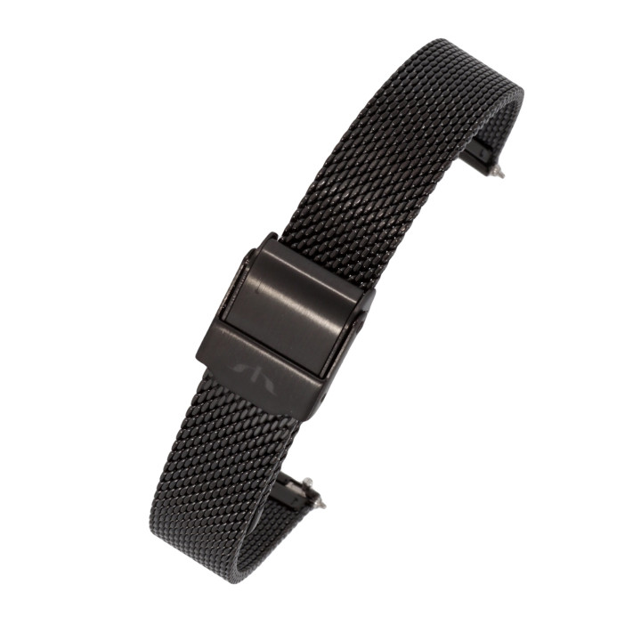 BRANSOLETA MESCH SIATKOWA 12 mm BISSET  BM-101 CZARNA