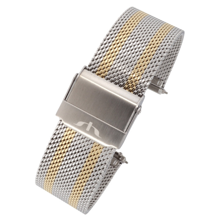 BRANSOLETA MESCH SIATKOWA 18 mm BISSET  BM-101 BICOLOR