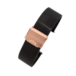BRANSOLETA MESCH SIATKOWA 18 mm BISSET  BM-101 CZARNA