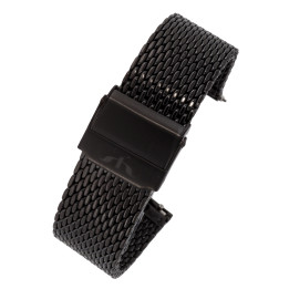 BRANSOLETA MESCH SIATKOWA 18 mm BISSET  BM-102 CZARNA