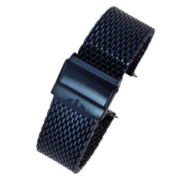 BRANSOLETA MESCH SIATKOWA 18 mm BISSET  BM-102 GRANATOWA