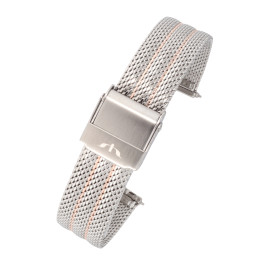 BRANSOLETA MESCH SIATKOWA 14 mm BISSET  BM-103 BICOLOR (1)