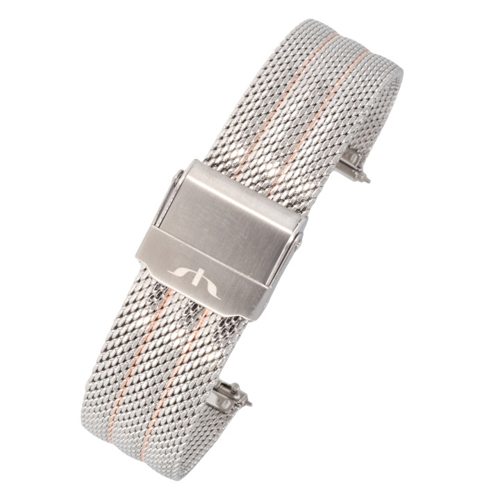 BRANSOLETA MESCH SIATKOWA 16 mm BISSET  BM-103 BICOLOR (1)