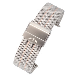 BRANSOLETA MESCH SIATKOWA 18 mm BISSET  BM-103 BICOLOR