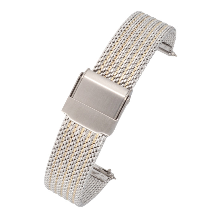 BRANSOLETA MESCH SIATKOWA 16 mm BISSET  BM-104 BICOLOR