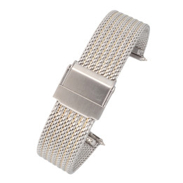 BRANSOLETA MESCH SIATKOWA 18 mm BISSET  BM-104 BICOLOR