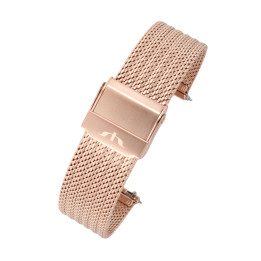BRANSOLETA MESCH SIATKOWA 16 mm BISSET  BM-105 ROSE GOLD