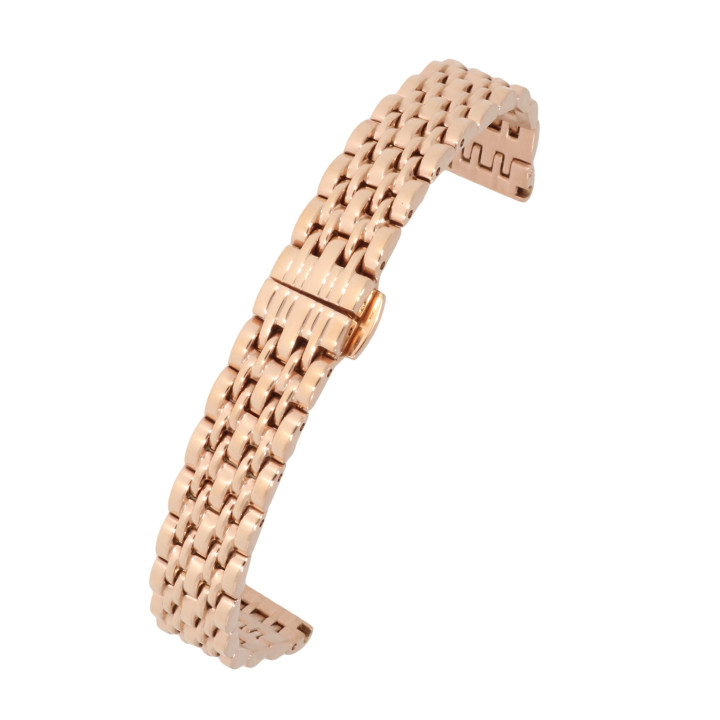 BRANSOLETA DO ZEGARKA 14 mm BISSET  BR-116 RÓŻOWE ZŁOTO