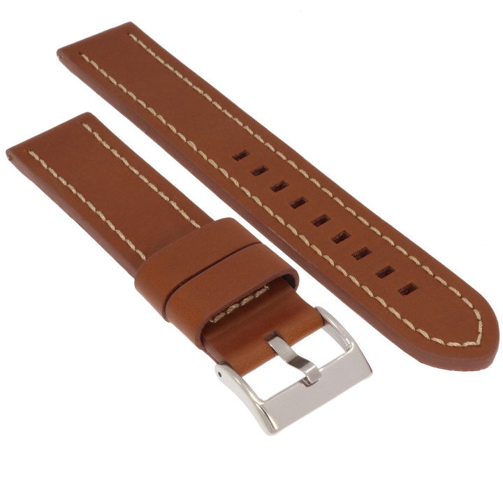 PASEK DO ZEGARKA 22 mm DILOY 384EL.22.3 BRĄZOWY