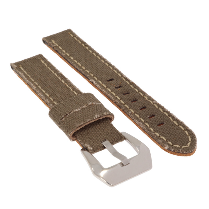 PASEK DO ZEGARKA 18 mm DILOY 390.18.27 OLIWKOWY JEANS
