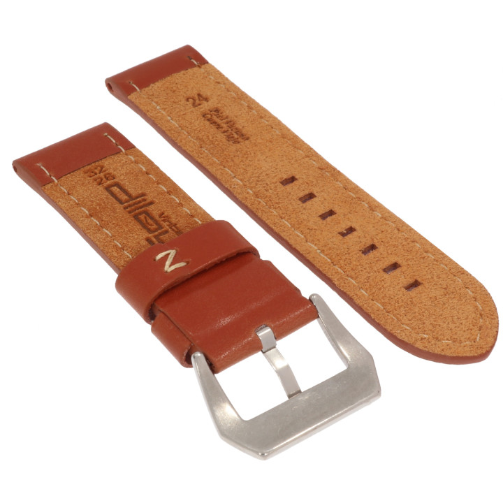 PASEK DO ZEGARKA 24 mm DILOY 384.24.8 (1) BRĄZOWY