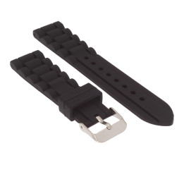 PASEK DO ZEGARKA 20 mm DILOY S252.20.1 (1) SILIKON CZARNY