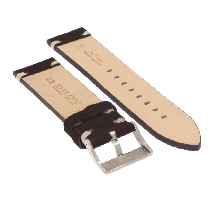 PASEK DO ZEGARKA 24 mm DILOY 417.01.24 NUBUK CZARNY