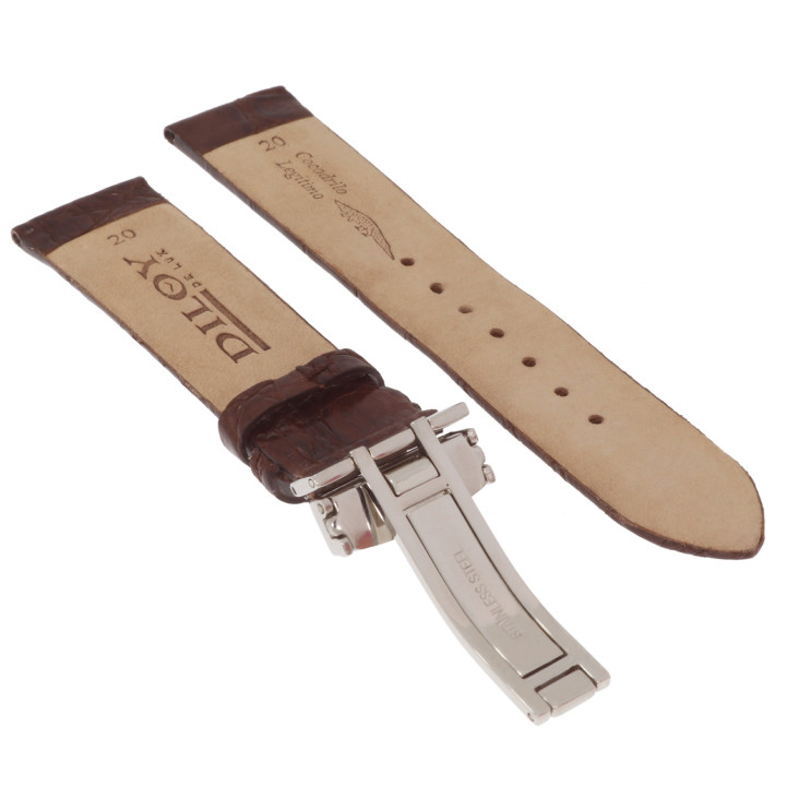 PASEK DO ZEGARKA 20 mm DILOY P349.20.2 BRĄZOWY CIEMNY