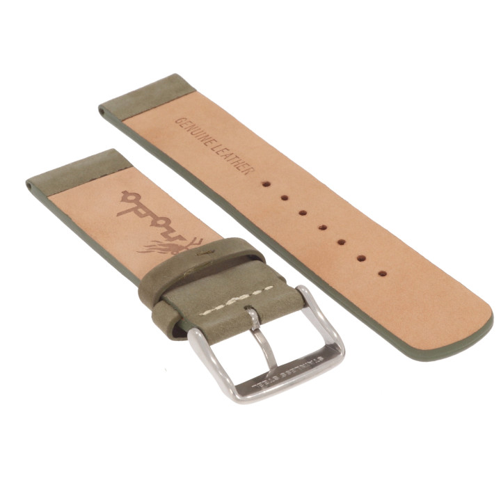 PASEK DO ZEGARKA 22 mm NODO 1414  OLIWKA NUBUK