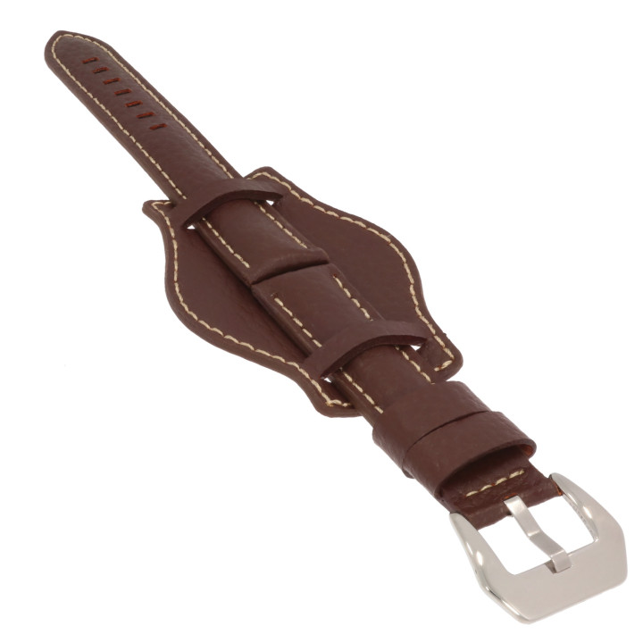 PASEK DO ZEGARKA Z PODKŁADKĄ 20 mm DILOY 386.02.20 BRĄZOWY