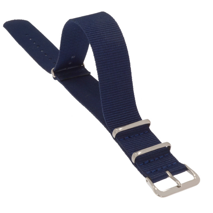 PASEK DO ZEGARKA 20 mm PARCIANY NIEBIESKI