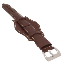 PASEK DO ZEGARKA Z PODKŁADKĄ 24 mm DILOY 386.02.24 BRĄZOWY