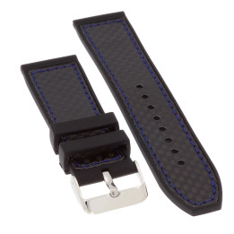 PASEK DO ZEGARKA 24 mm DILOY SBR4.24.1.5 CZARNY